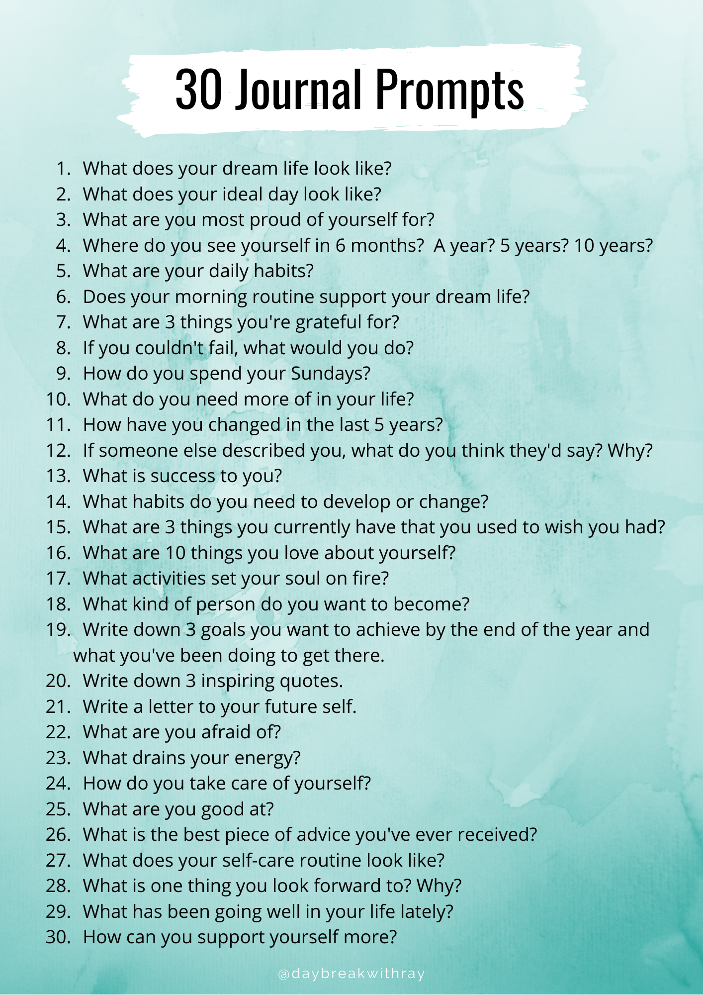 30 Interesting Journal Prompts to SelfDiscovery Daybreak with Ray