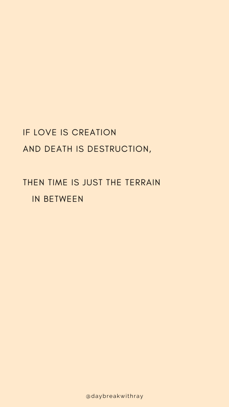 Time is just the terrain in between