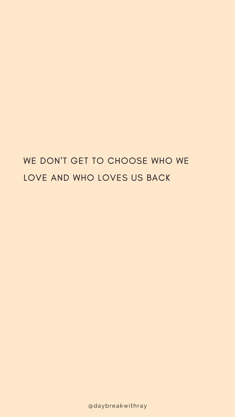 We don't get to choose who we love