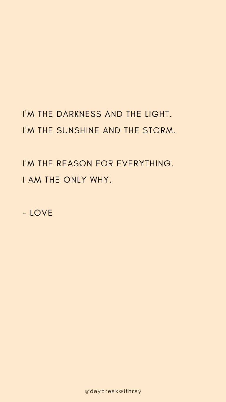 Love, the darkness and the light