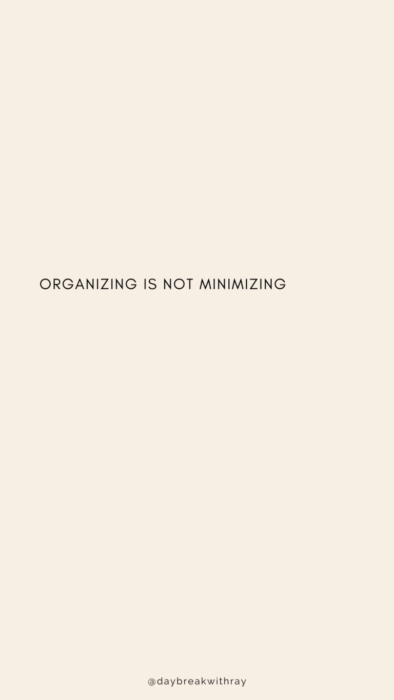 Organizing is not minimizing