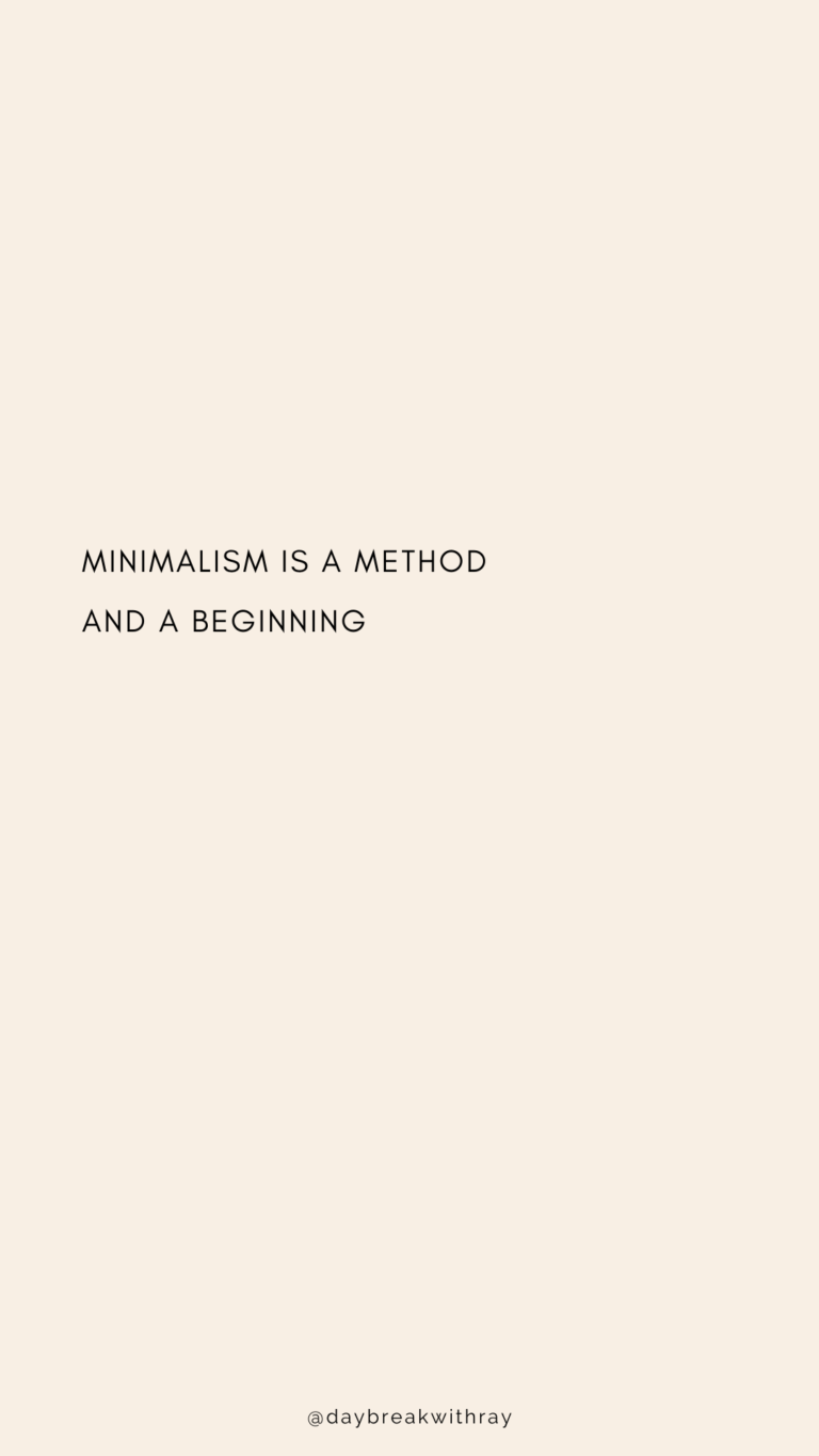 Minimalism is a method and a beginning