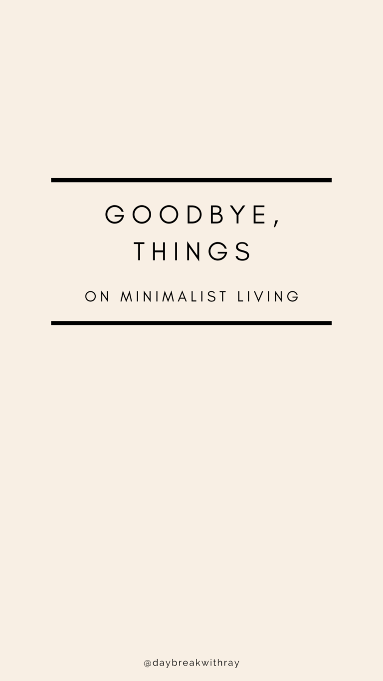 Goodbye, things (cover)