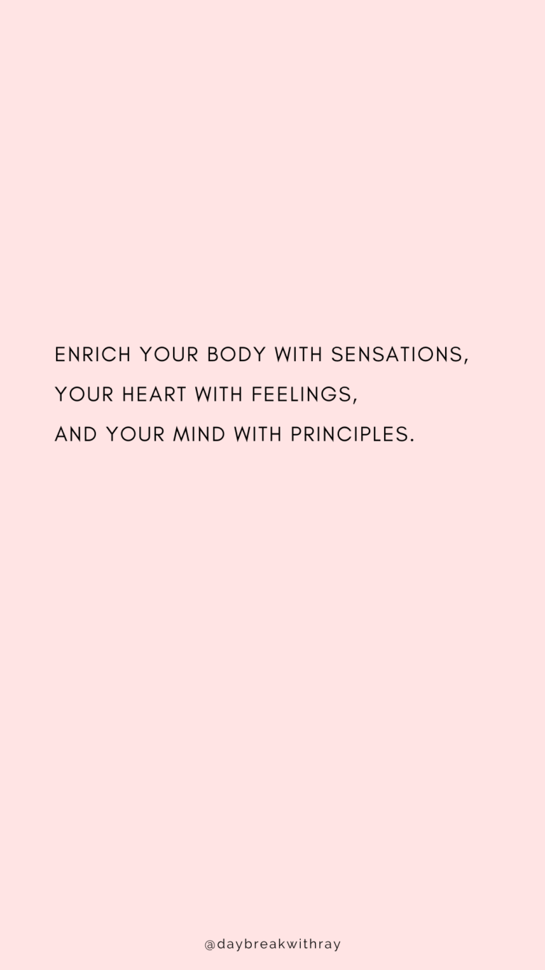 Enrich your body with sensations