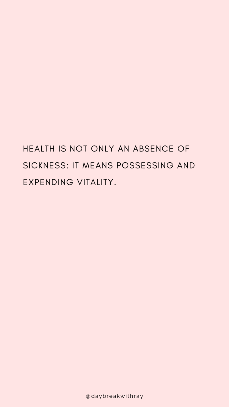 Health means possessing and expending vitality
