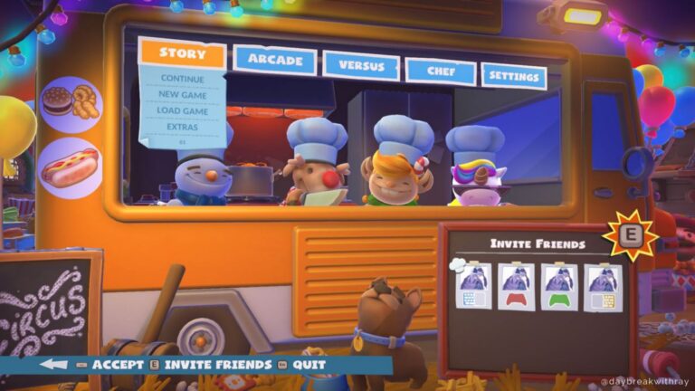 Overcooked main screen