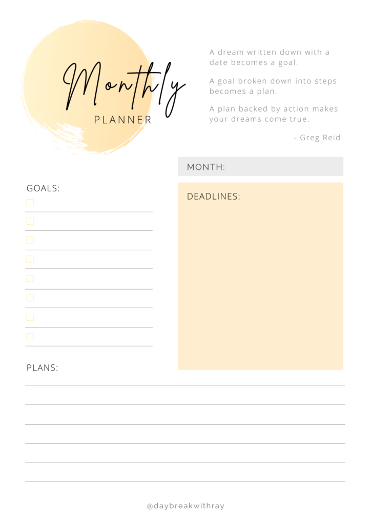 Monthly Planner (Zen)