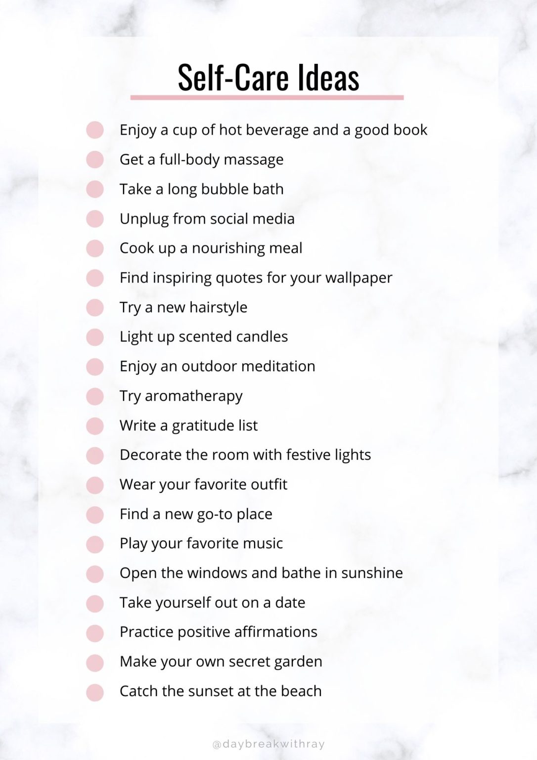 The Ultimate List of Self-Care Ideas is here! (UPDATED)