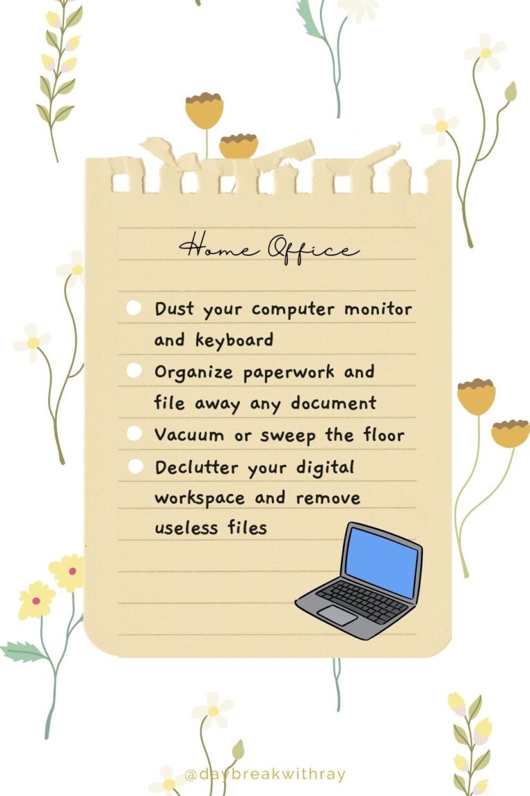 Spring Cleaning Checklist - Home Office