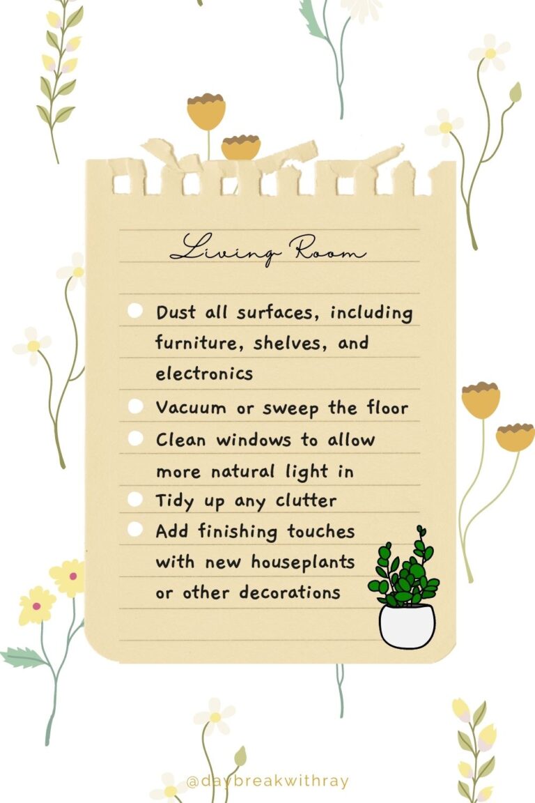 Spring Cleaning Checklist - Living Room