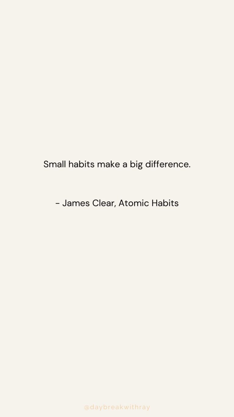 Small habits make a big difference