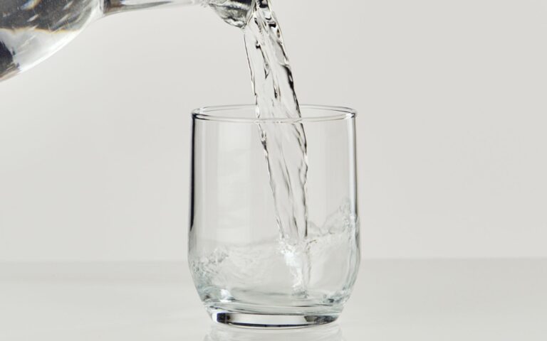 Water being poured into a glass