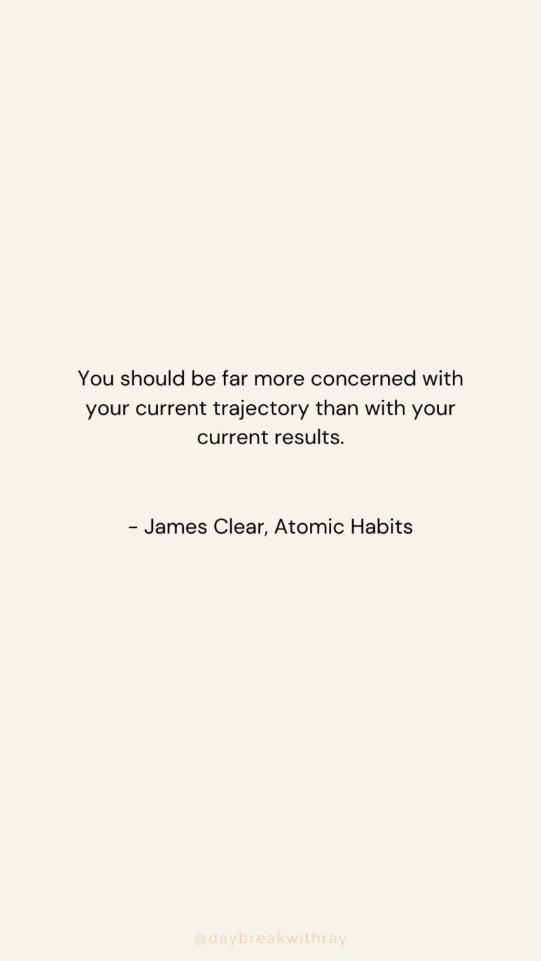 You should be far more concerned with your current trajectory than with your current results