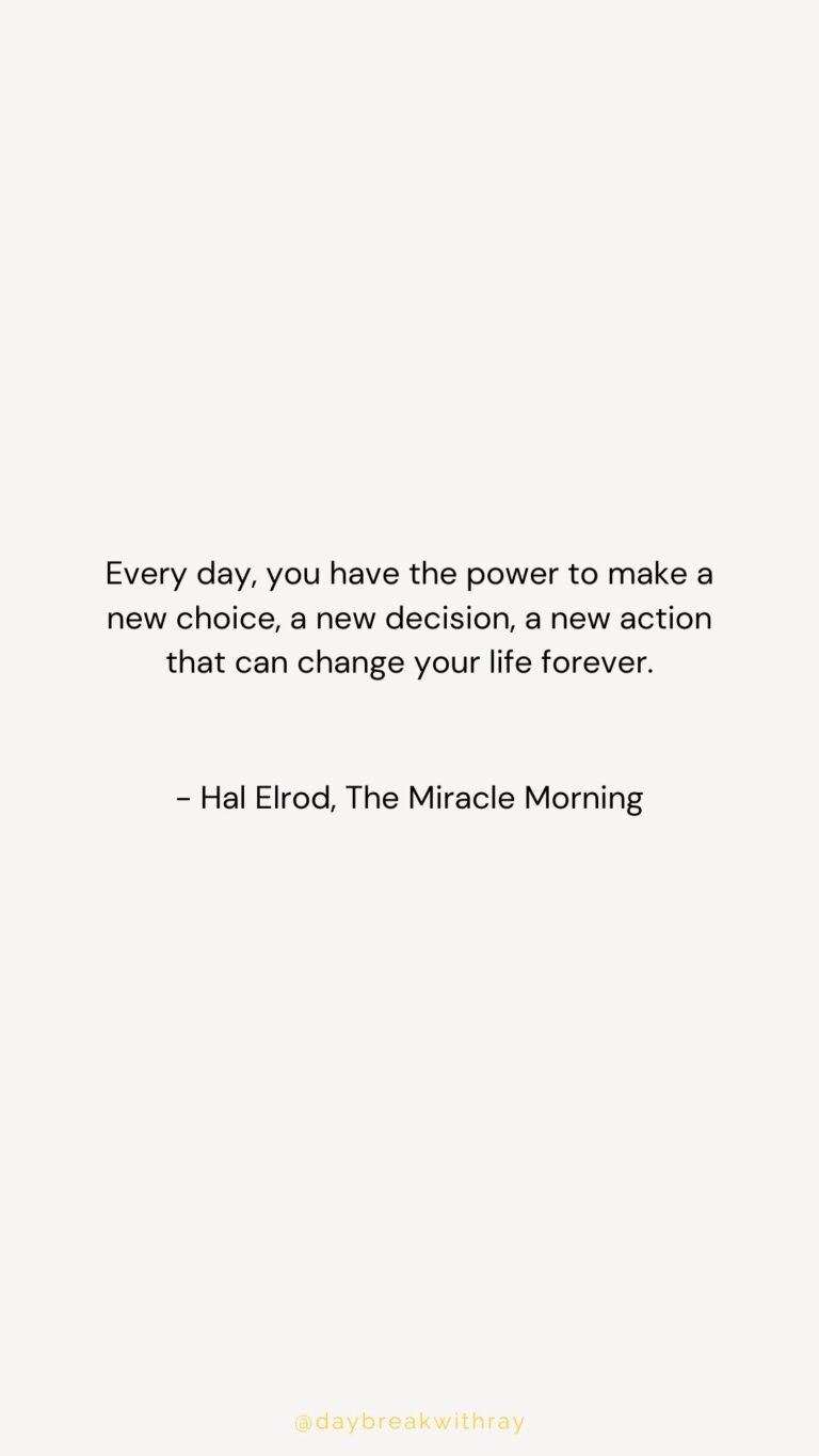 Every day, you have the power to make a new choice, a new decision, a new action that can change your life forever