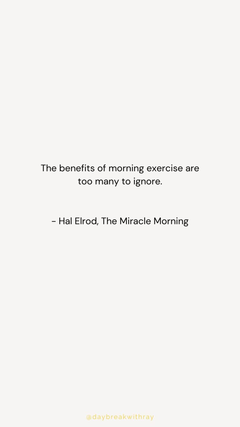 The benefits of morning exercise are too many to ignore