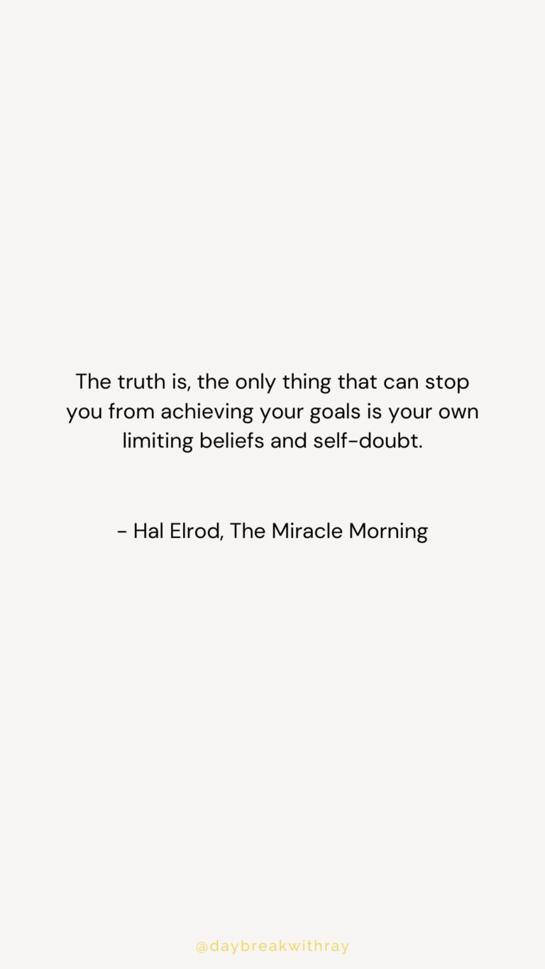 The truth is, the only thing that can stop you from achieving your goals is your own limiting beliefs and self-doubt