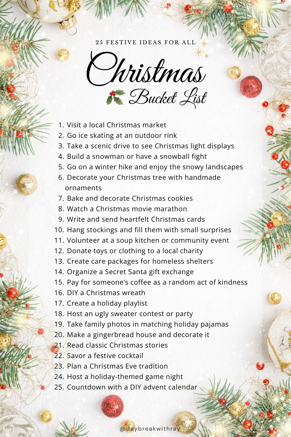 Christmas Bucket List by Daybreakwithray